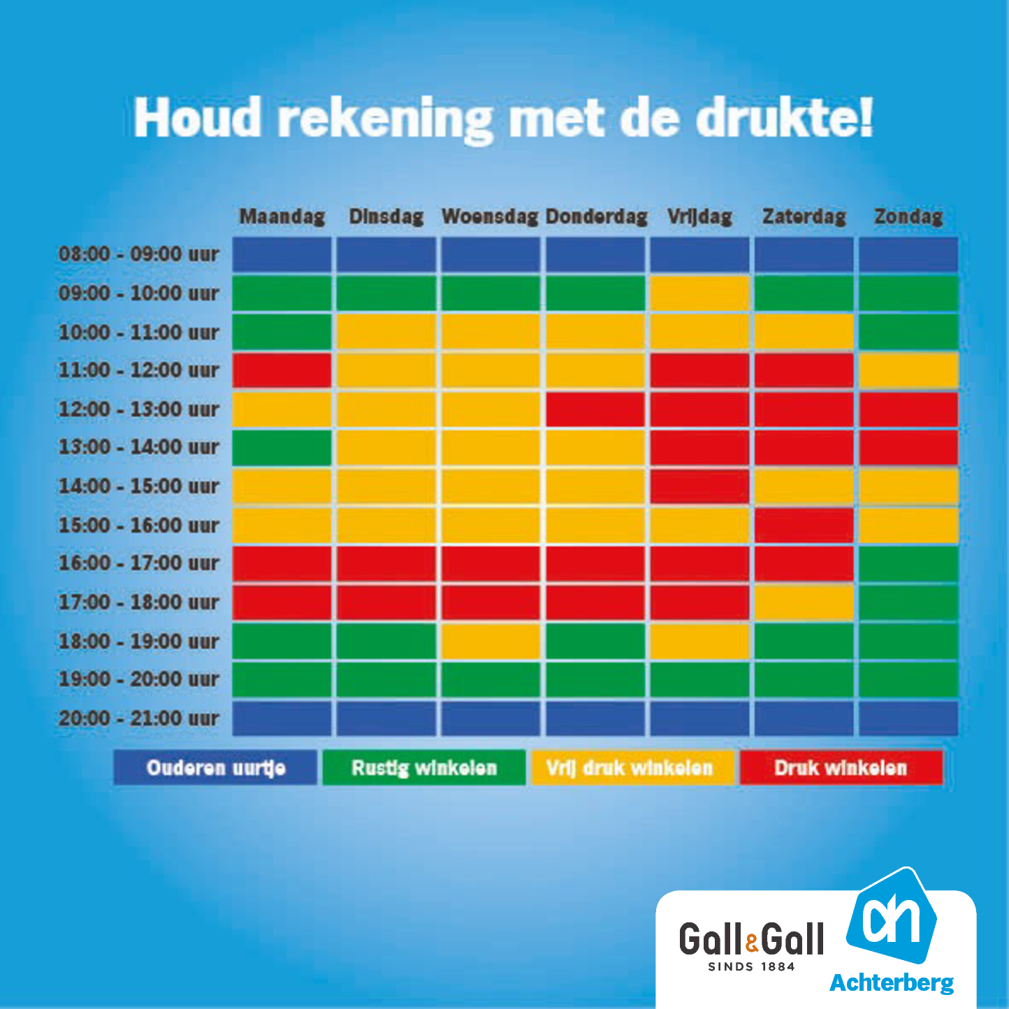 Houd rekening met drukte!