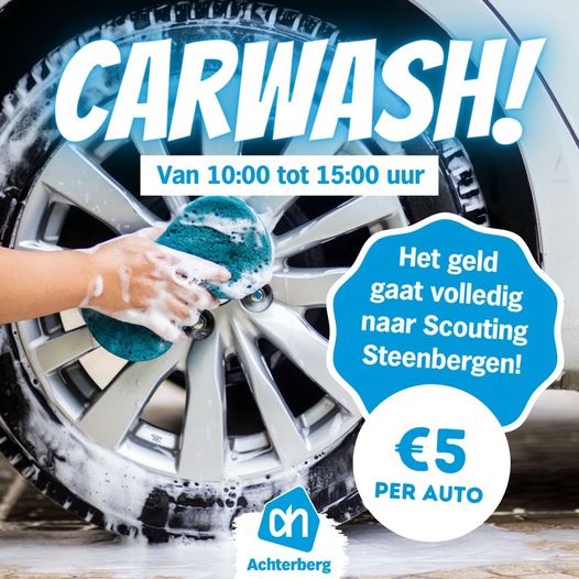 Laat je auto wassen door de scouting!