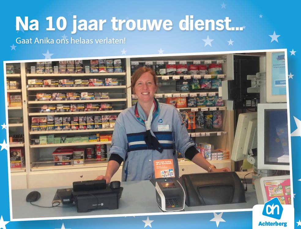 Na 10 jaar trouwe dienst…. gaat Anika ons helaas verlaten!