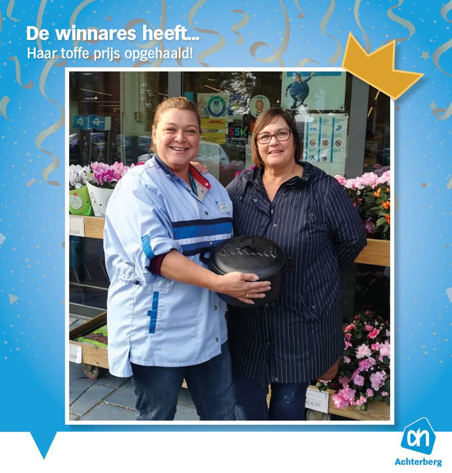 De winnares heeft haar prijs opgehaald!