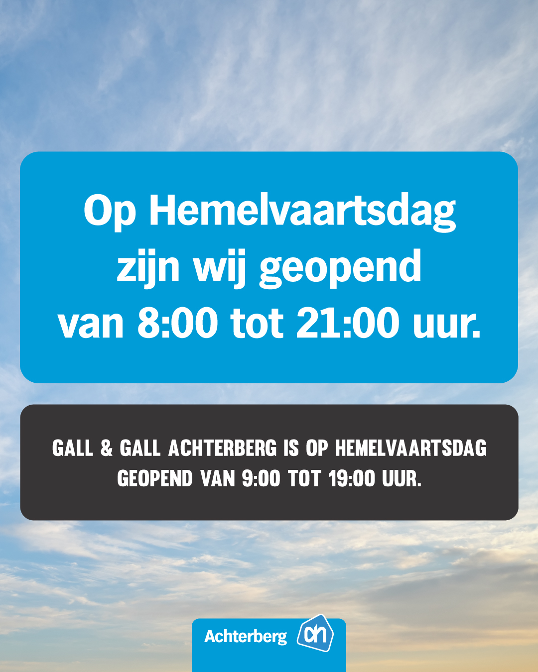 Vandaag is het Hemelvaartsdag!