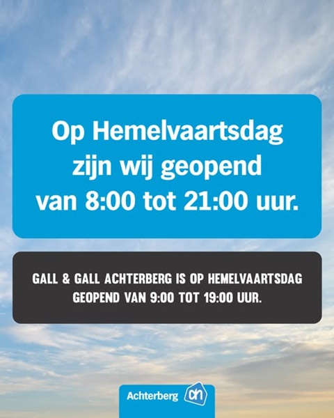 Donderdag is het Hemelvaartsdag!