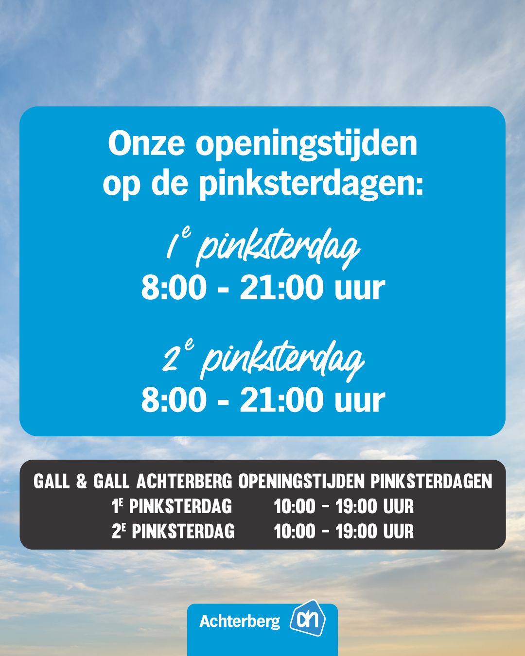 Geniet van een lekker lang pinksterweekend!