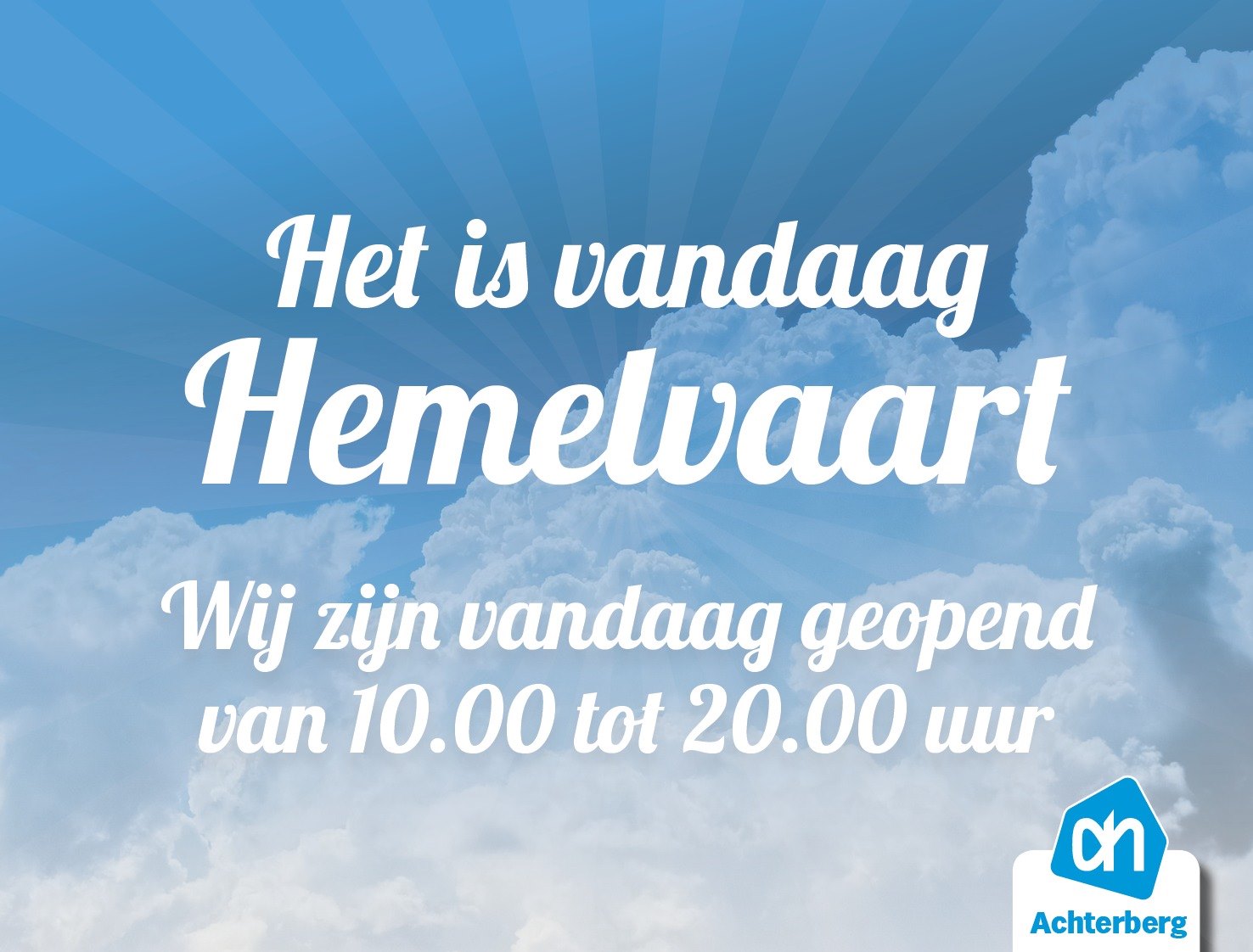 Het is vandaag Hemelvaartsdag! 
