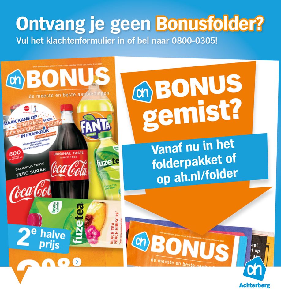 Geen Bonusfolder ontvangen? 