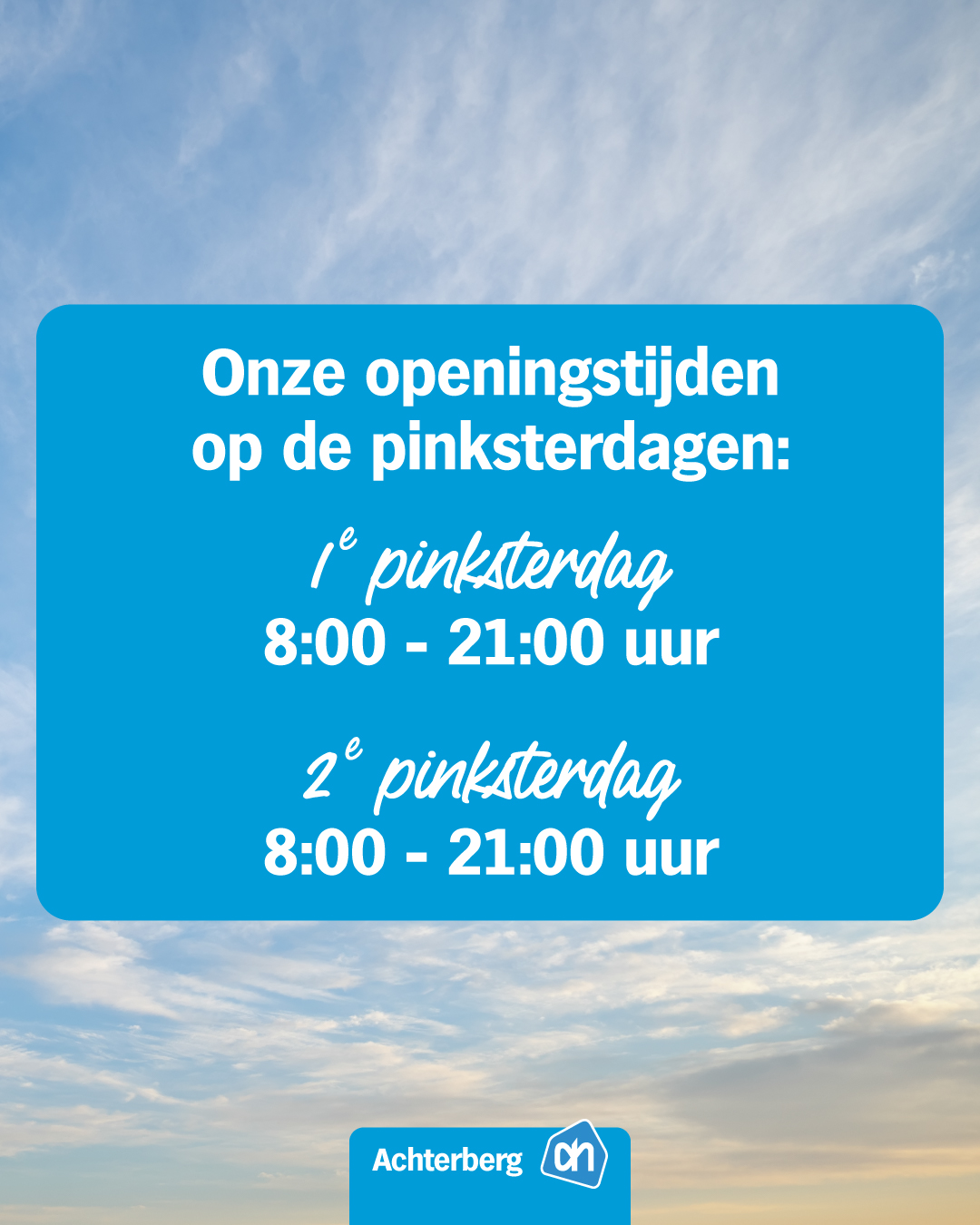 Geniet van een lekker lang pinksterweekend!