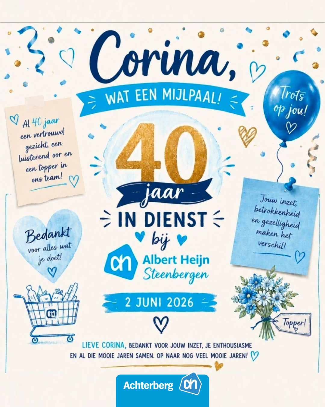 Corina 40 jaar in dienst!
