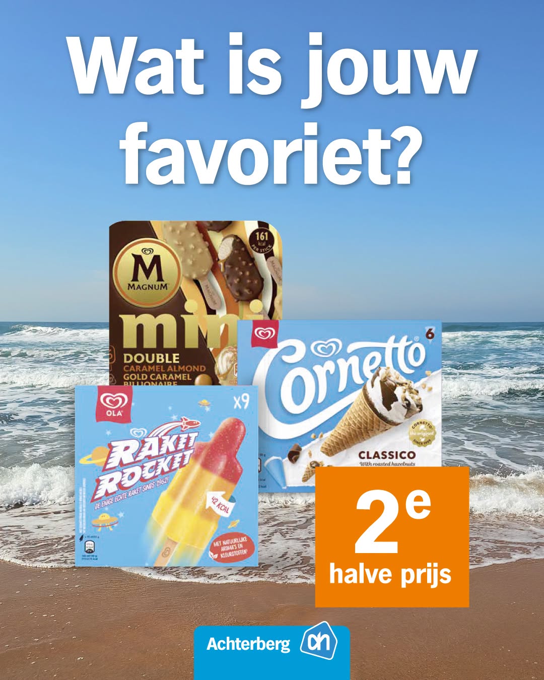 Zon, ijs en 2e halve prijs