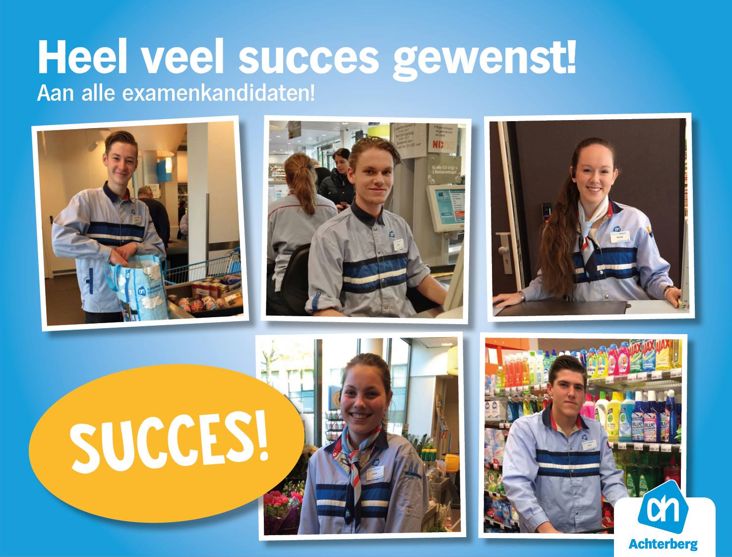 Examenkandidaten heel veel succes gewenst